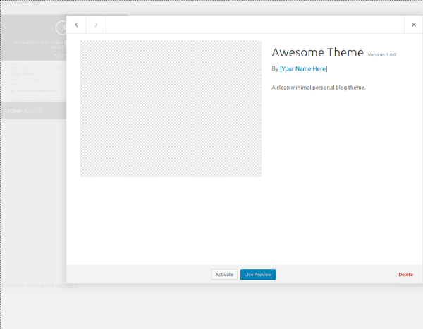 Theme with missing snapshot