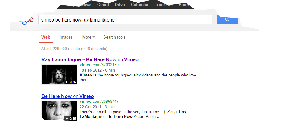 Goole search results